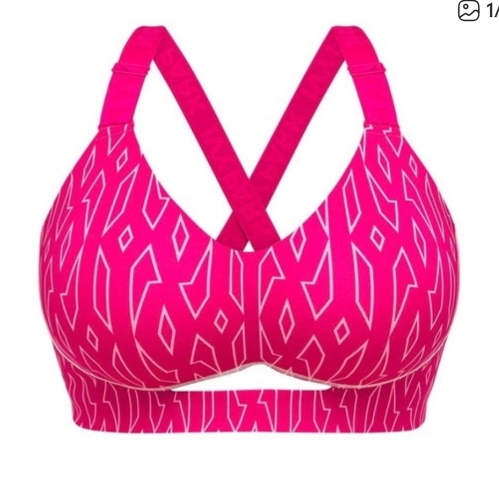 Adidas Originals Women's Ivy Park Bold Pink Monogram Sport Bra Size 4X